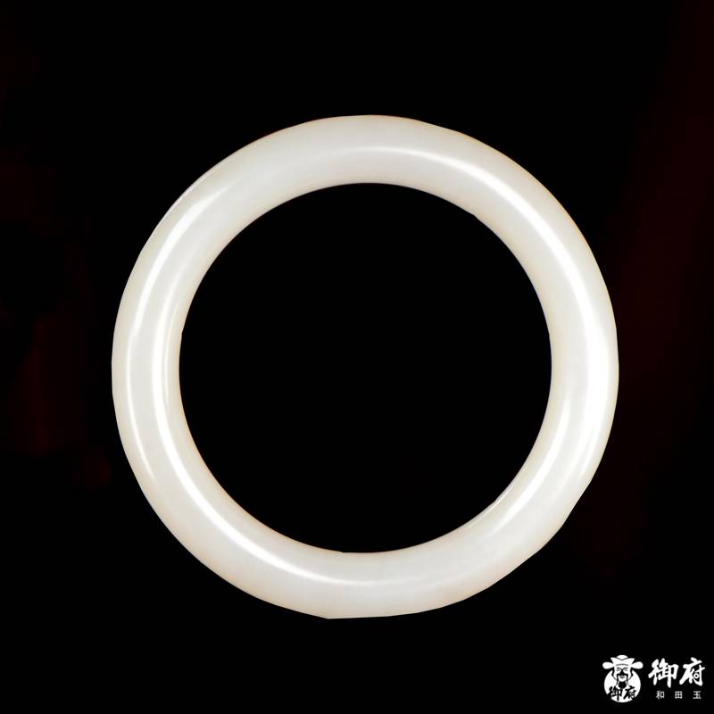 新疆和田玉白玉籽料手镯 58.3克 内径58.5mm