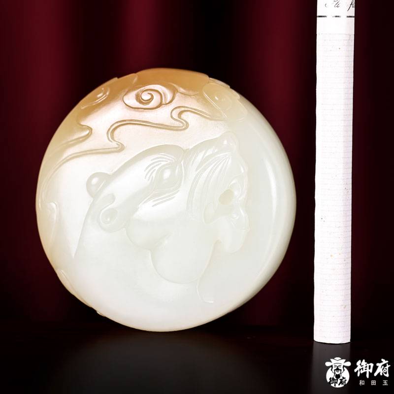 新疆和田玉糖玉籽玉手把件 虎虎生威 103.4克