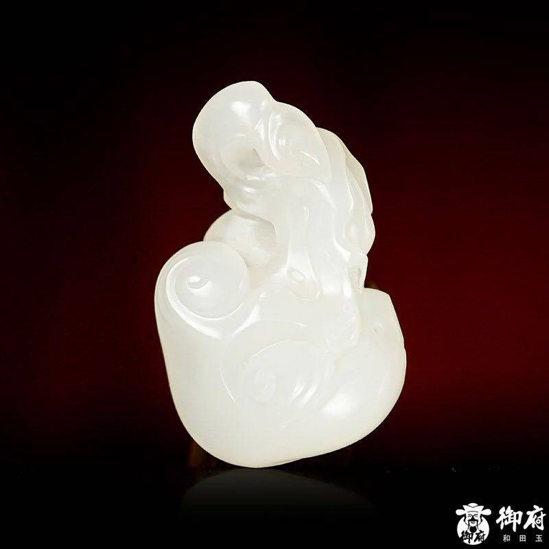 新疆和田玉原毛孔皮白玉籽玉挂件 称心如意 13.1克