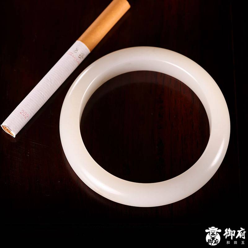 新疆和田玉白玉籽玉平安镯 62.6克 58mm